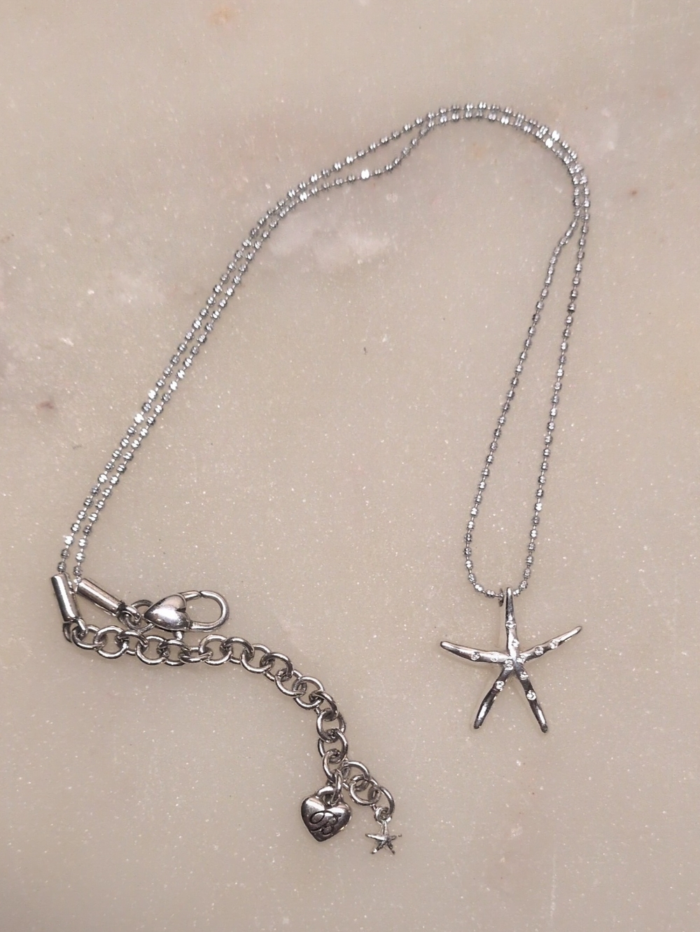 Brighton Crystal Starfish Silver Necklace